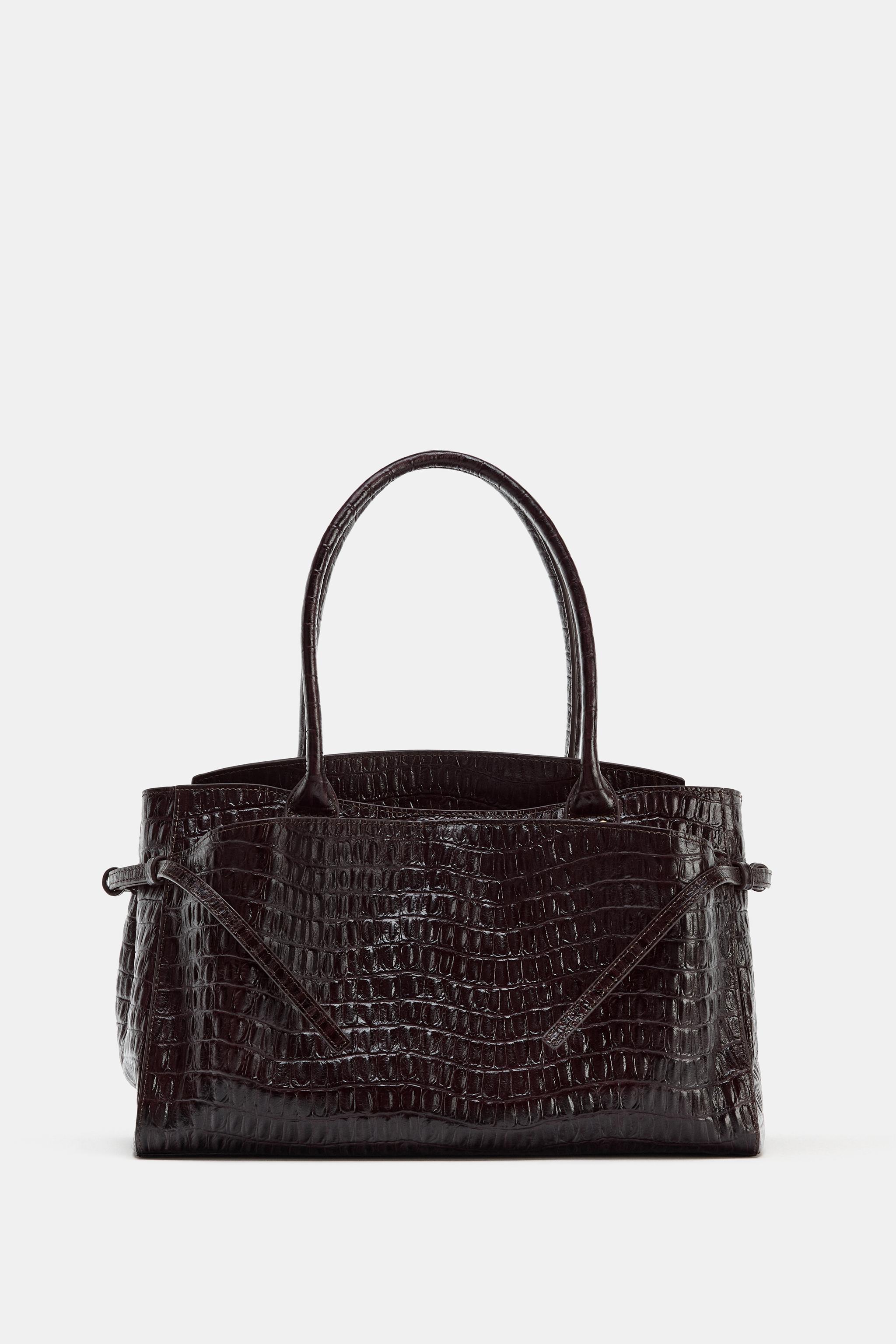EMBOSSED LEATHER CITY BAG